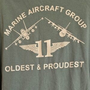 Vintage US Marine Corps Shirt Olive XL Pain is Temporary Pride is Forever /0498